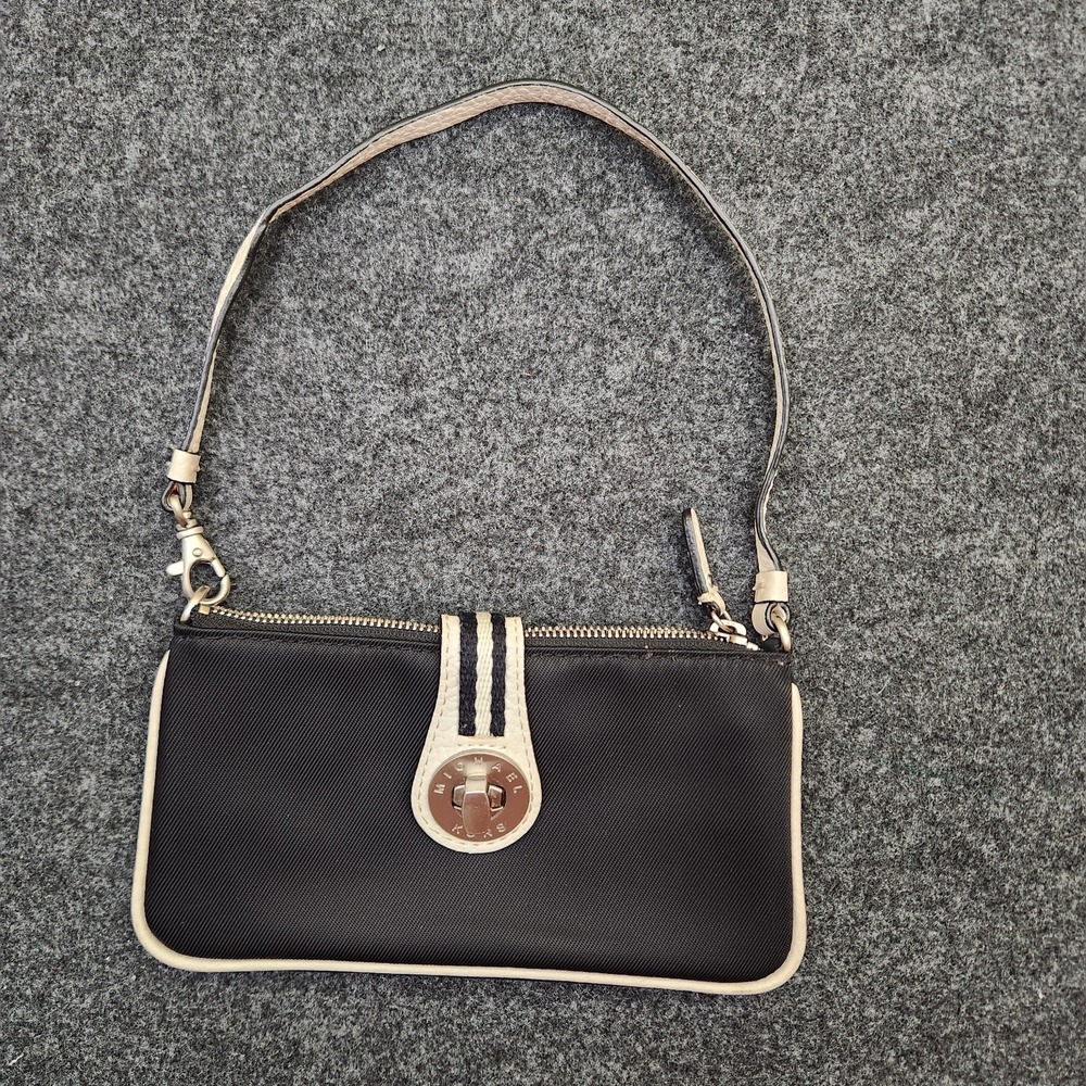 Michael Kors Y2K Vintage Black Cream Mini Shoulder Bag Baguette Purse 2000s Glam